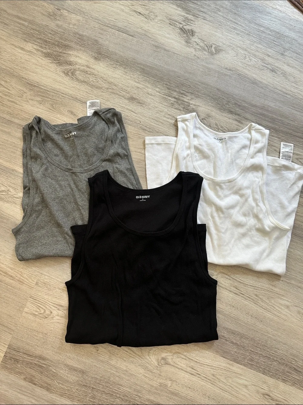 Old Navy Men's Tank Tops - Black, White, Gray (Pack of 3)